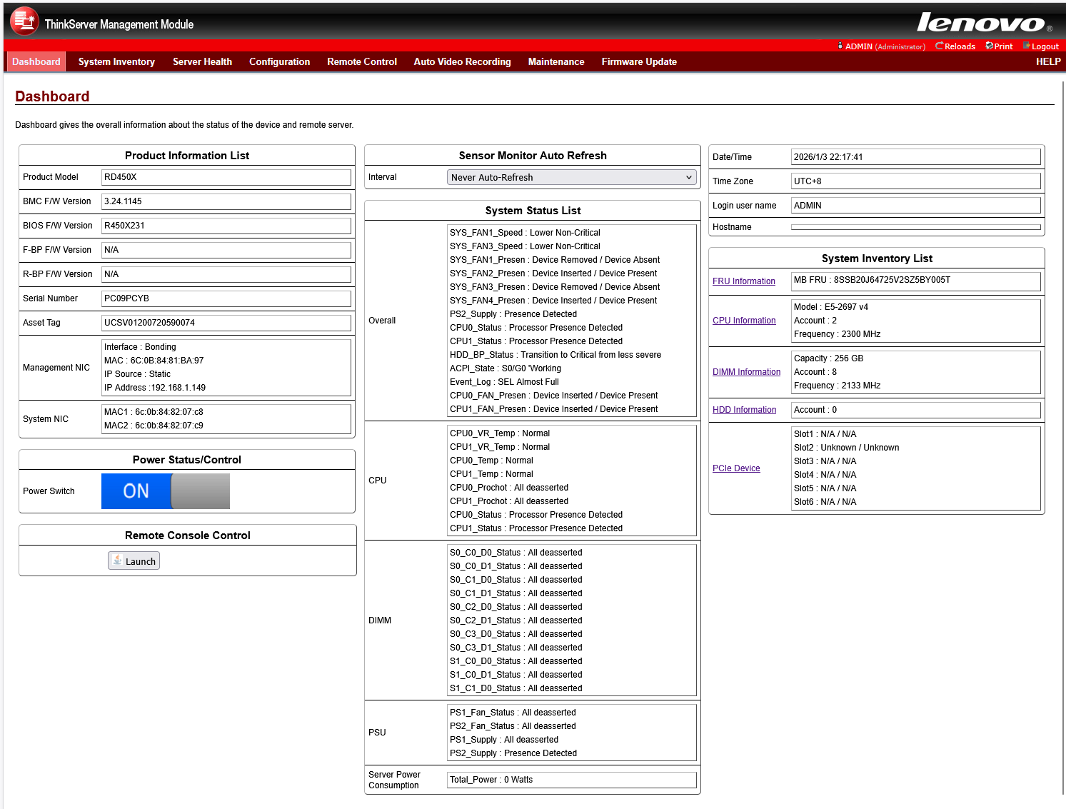 bmc web ui screenshot